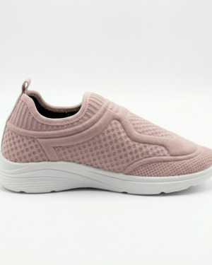 Tenis Feminino Rosa Slip On Calce facil Confortável Caminhada