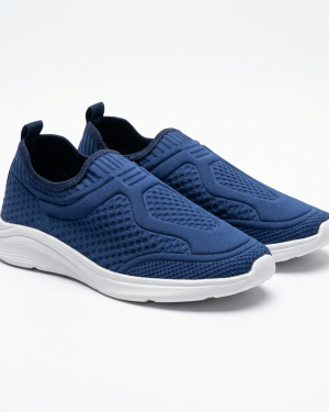 Tênis Azul Unissex Feminino Masculino Slip On Confortável Caminhada