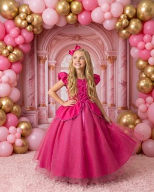 Fantasia/ Vestido Mini Miss Longo Princesa Pink