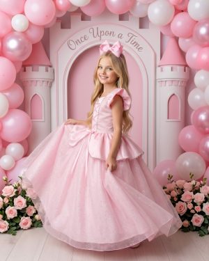 Fantasia/ Vestido Mini Miss Longo Princesa Rosa