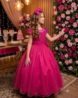 Vestido Mini Miss Longo Carol Pink