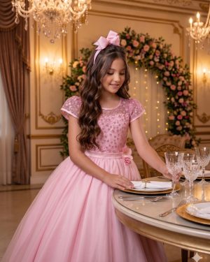 Vestido Mini Miss Longo Carol Rosa Bebe