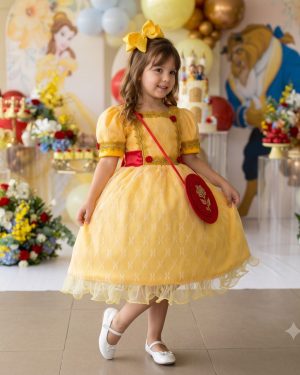 Fantasia Princesa Belli Doce Realeza Princesa Amarelo