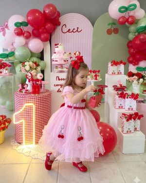 Vestido Mini Miss Cerejinha - Cereja Rosa Bebe