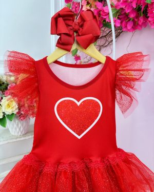 Fantasia Infantil Aventureira Vermelha Festas C/ Strass
