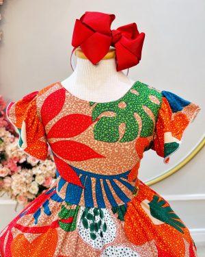 Vestido Infantil Primavera Verão Florido Colorido Luxo Casual