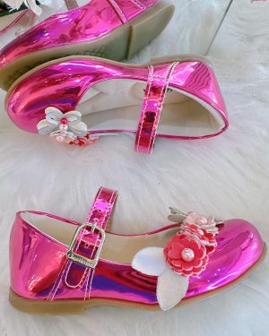 Sapatinho Pink Metalizado Jardim Encantado Luxo