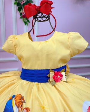Vestido Infantil Temáticos da Gigi Princesa Amarela