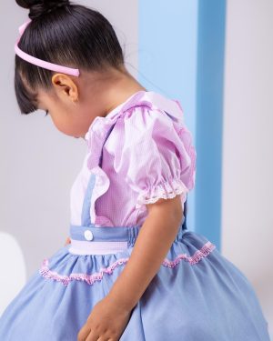 Vestido Tematicos Kids Fazendinha Salopete Jeans