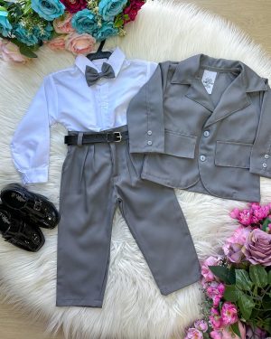 Conjunto Miss Cherry Social Gabriel Terno - Blaizer Cinza