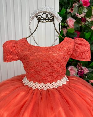 Vestido Enjoy Longo Laura Peito Rendado Terracota