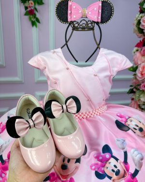 Vestido Infantil Temáticos da Gigi Minnie Minie Rosa