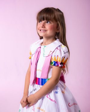Vestido Marie Lapis Aquarela ABC Branco
