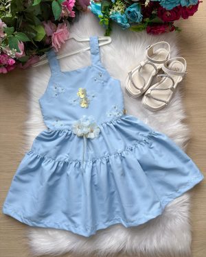 Vestido Blogueirinha Cecilia Azul Bebe