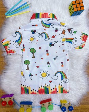 Camisa Aquarela Com Gravatinha Festas Luxo