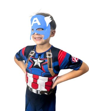 Fantasia Infantil Capitão Azul Acompanha Máscara de E.V.A.