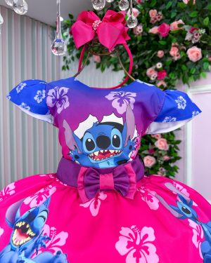Vestido Infantil Temáticos Luxo Lilo e Stitch
