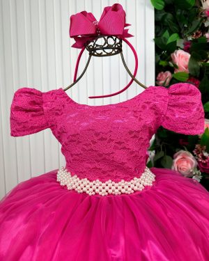 Vestido Enjoy Laura Longo Pink Rendado