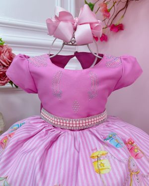 Vestido Infantil Festa no Circo Florido Festas Luxo