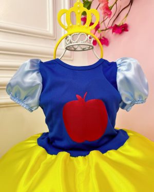 Fantasia Infantil da Branca de Neve Acompanha a Tiara Luxo
