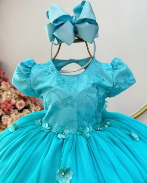 Vestido Infantil Verde Jardim Encantado C/ Renda Festa Damas