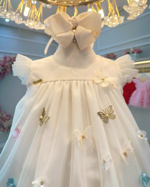 Vestido Infantil Marfim Jardim Encantado Luxo