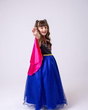 Fantasia Princesa Belli Longa Princesa Gelo + Capa Pink