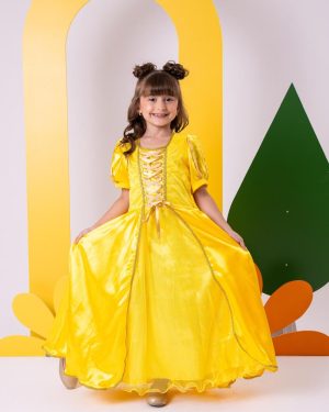 Fantasia Princesa Belli Princesa Amarela Longa Modelo 2