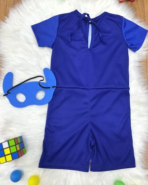 Fantasia Infantil Temática do Stitch Angel Lilo Azul C/ Máscara