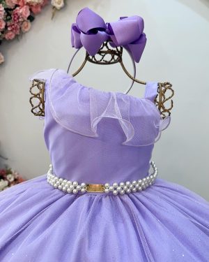 Vestido Infantil Longo Lilás Luxo Formaturas Daminhas