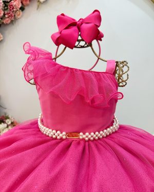 Vestido Infantil Longo Pink Luxo Formaturas Daminhas