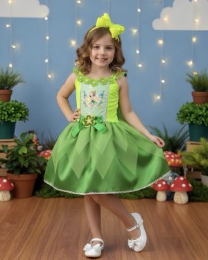 Fantasia Infantil Verde Fada Encantada Festas