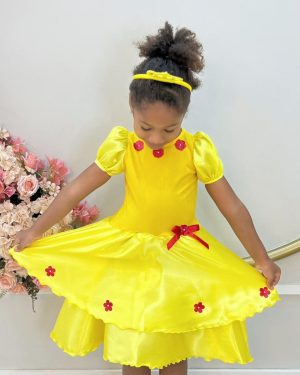 Fantasia Infantil da Bela e a Fera Acompanha a Tiara Luxo
