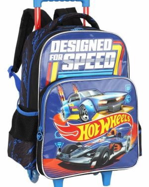 Mochila De Rodinha E Costas Hot Wheels Designed For Speed Azul