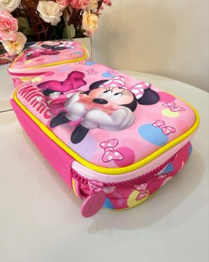 Estojo Box Infantil Escolar Minnie Relevo
