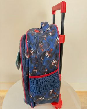 Mochila Infantil C/ Rodinhas Homem Aranha 3D Azul e Vermelha