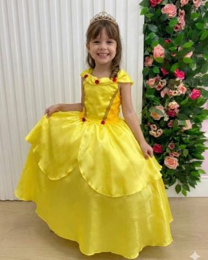 Fantasia Princesa Belli Princesa Amarela Longa
