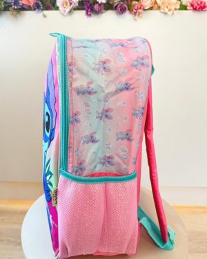 Mochila De Costas Grande Reforçada da Lilo Stitch e Angel Rosa