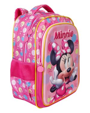 Mochila Costas Infantil da Minnie Rosa Colorida Tam.16