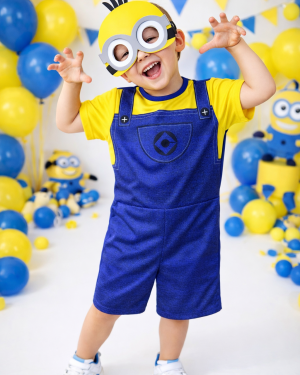 Fantasia Infantil Temática dos Minions Com Máscara