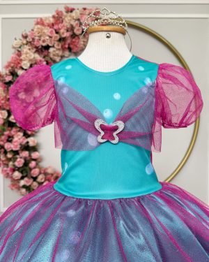 Fantasia Infantil Princesa Pequena Sereia Ariel Festas