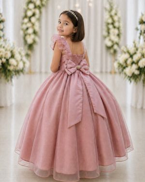 Vestido Infantil Longo Rose Luxo Formaturas Daminhas