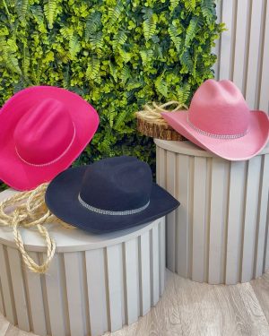 Chapéu Boiadeira Infantil Rosa Pink Vermelho ou Preto Festas