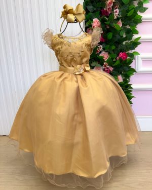 Vestido Mini Miss Longo Suzy Dourado
