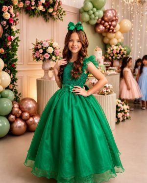 Vestido Mini Miss Longo Suzy Verde Bandeira