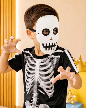 Fantasia Infantil Caveira C/ Máscara