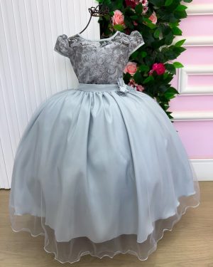 Vestido Mini Miss Longo Carol Prata