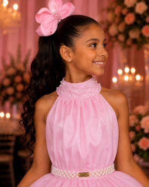 Vestido Banana Club Longo Âmbar Rosa bebe