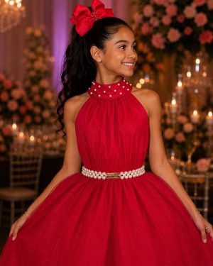 Vestido Banana Club Longo Âmbar Vermelho