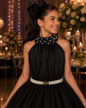 Vestido Banana Club Longo Âmbar Preto